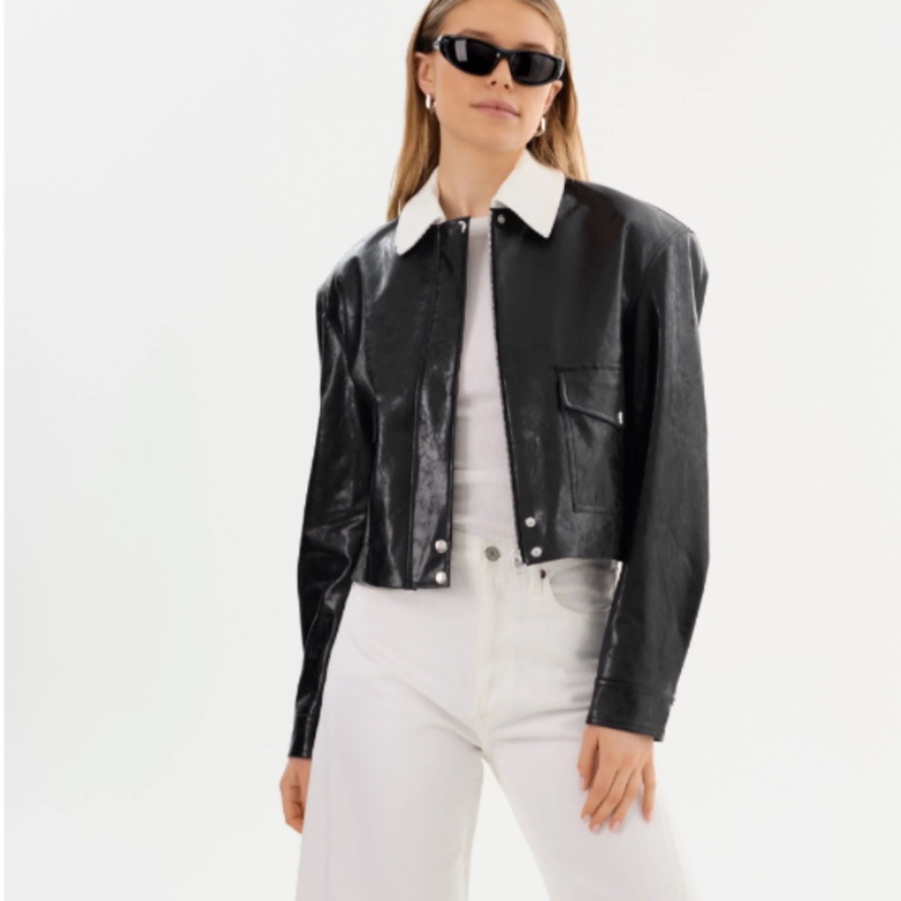 LAMARQUE  Braylin black faux leather jacket, XL  PG1479 - Picture 3 of 9
